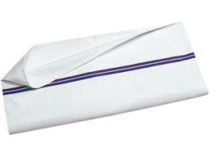 SAC À LINGE BOUTONS + LACETS LISERE BLEU