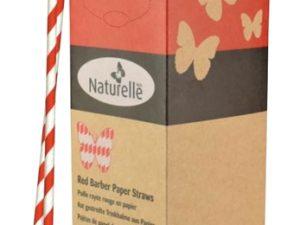 PAILLE EN PAPIER ROUGE/BLANCHE BOITE DE 250